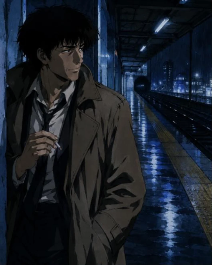 Platform 4, 2:14 AM — Anime 90s example