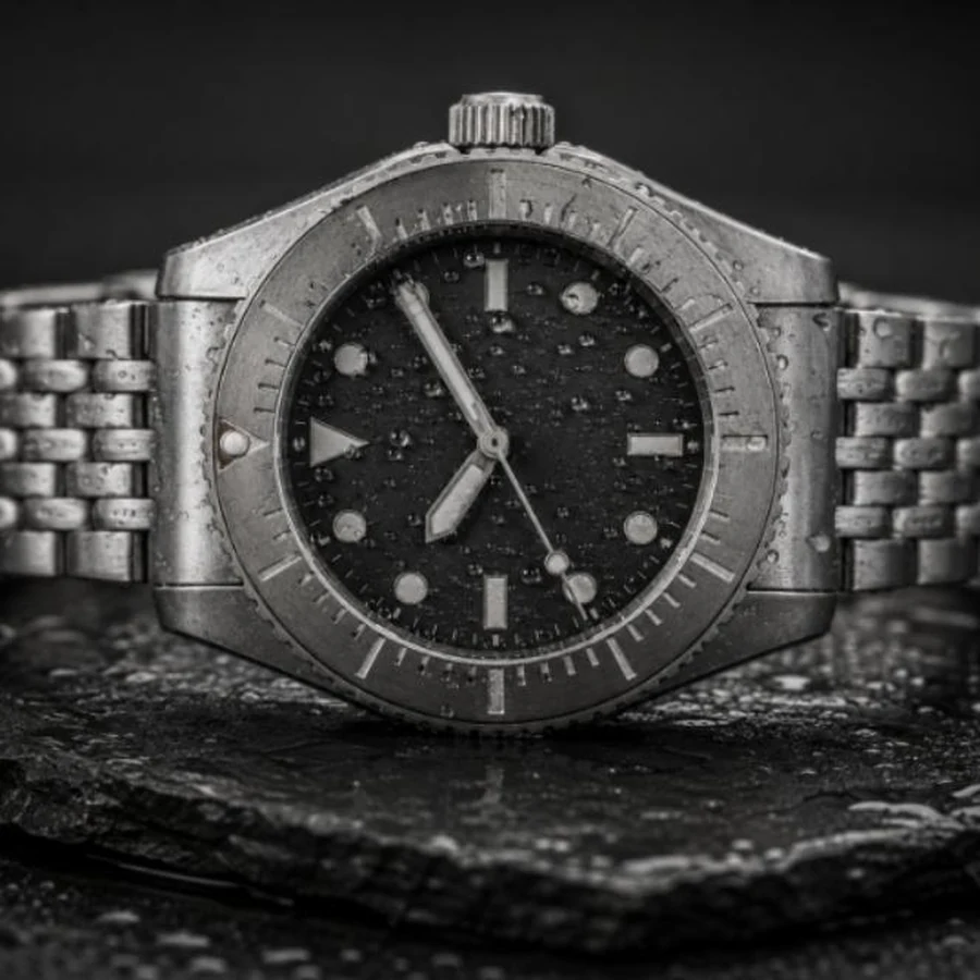Titanium, wet slate — Photorealistic example