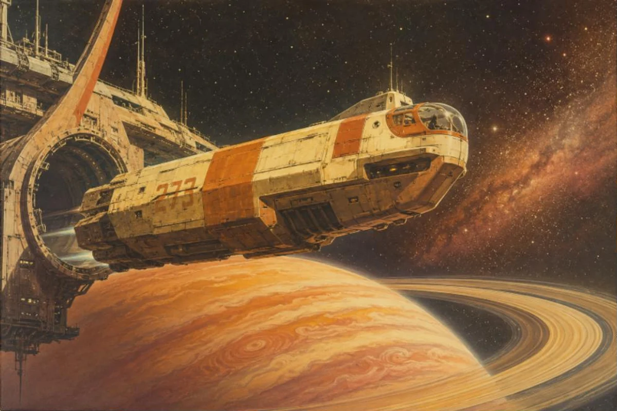 Departure, Kepler Station — Retro Sci-Fi example